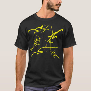 T-shirt Bow d'art minimaliste paléolithique jaune Bowmen