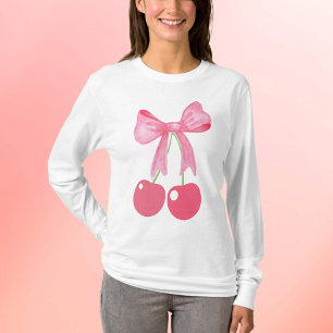 T-shirt Bow et cerises roses, style coquette