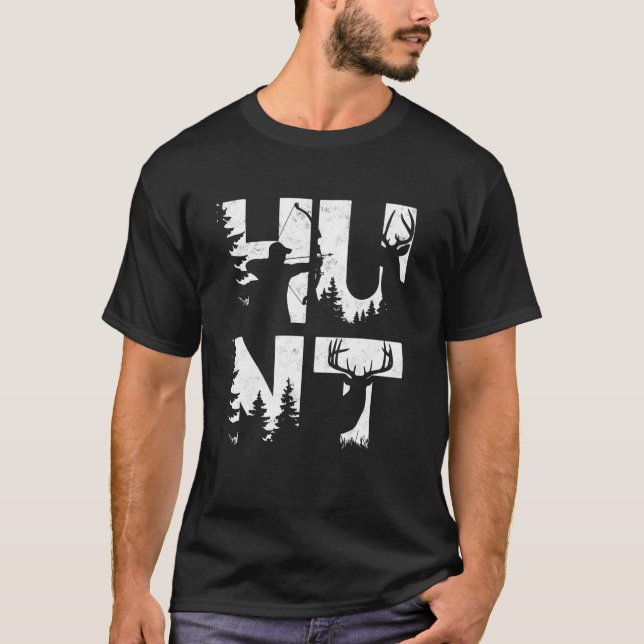 T-shirt Bow Hunting Tee Bow Hunter Papa Bowhunting Grand-p (Devant)
