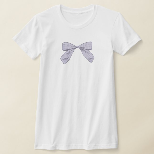 T-shirt Bow Plaid Clair Violet Élégant Baby shower Maman (Poser)