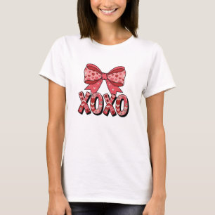 T-shirt Bow XOXO Coeurs mignonne amour filles douces femme