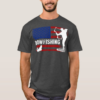 T-shirt BowFishing Vintage Look American Flag Bow Chasse