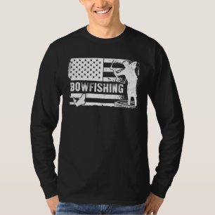T-shirt BowFishing Vintage Look American Flag Bow Chasse