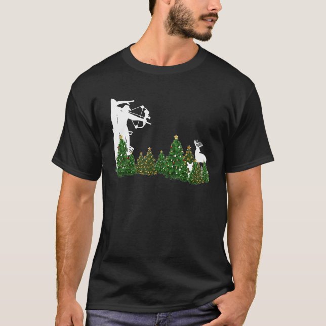 T-shirt Bowhunters Vilain Tir à l'arc de Noël Cerfs Chasse (Devant)