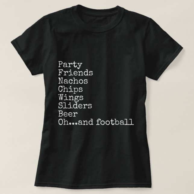 T-shirt Bowl Game Super Party Bière Foodie (Design devant)