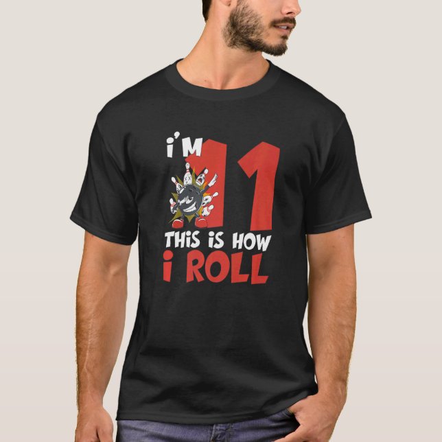 T-shirt Bowler 11 ans 11e anniversaire Kids Bowling Bir (Devant)