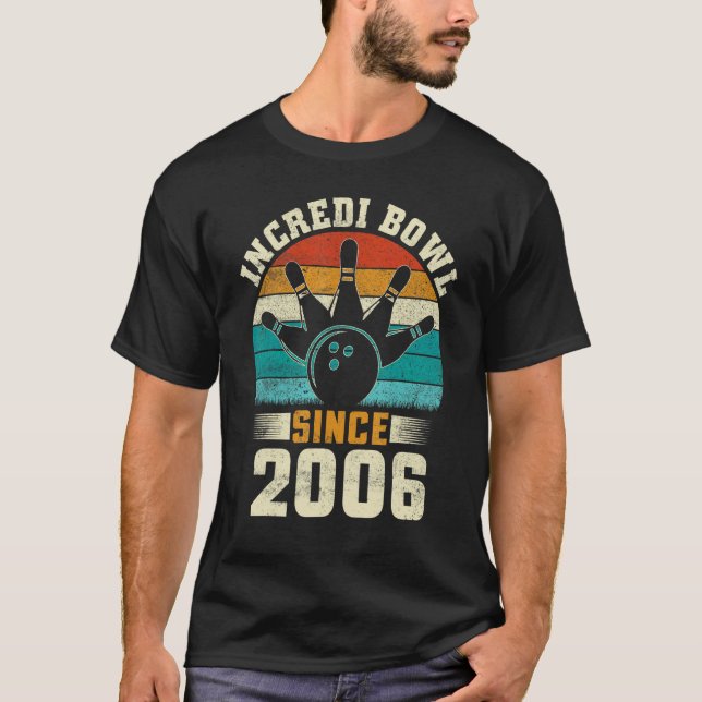 T-shirt Bowler Bowling 16 ans 2006 16e anniversaire (Devant)