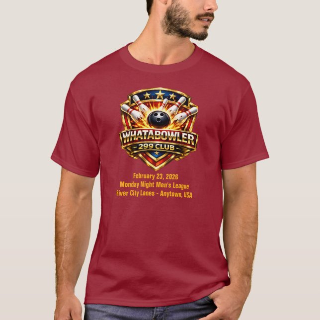 T-shirt Bowling 299 Shirt – One Pin Short Heartbreaking (Devant)