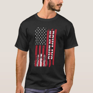 T-shirt bowling america flag cône skittling bowling