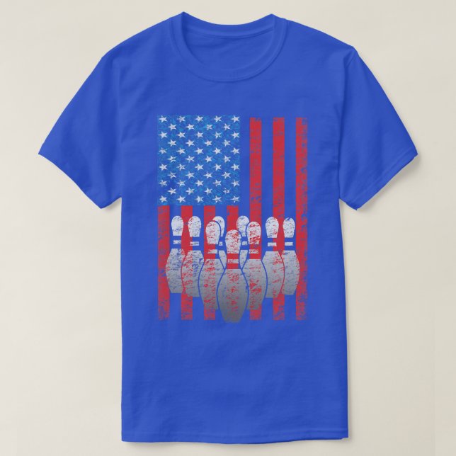 T-shirt Bowling American Flag Patriotic Bowler 1 (Design devant)