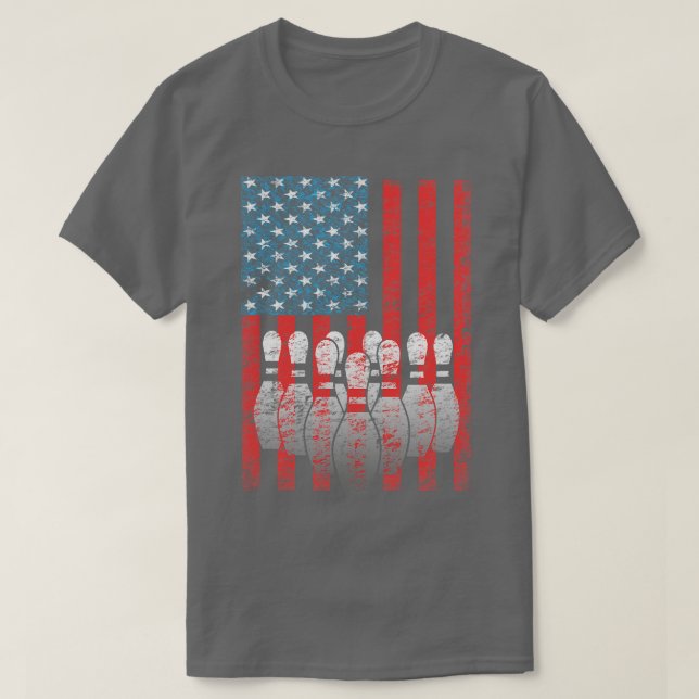 T-shirt Bowling American Flag Patriotique Bowler (Design devant)