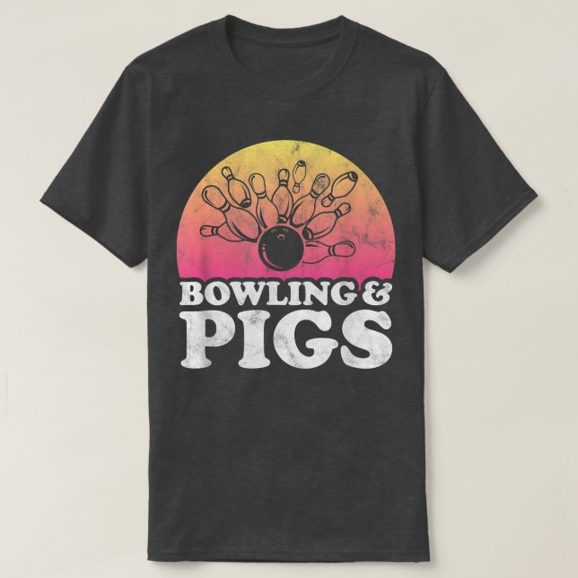 T-shirt Bowling and Pigs or Pig  (Design devant)