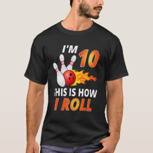 T-shirt Bowling Anniversaire 10 ans Boy Bowler Girl Kids