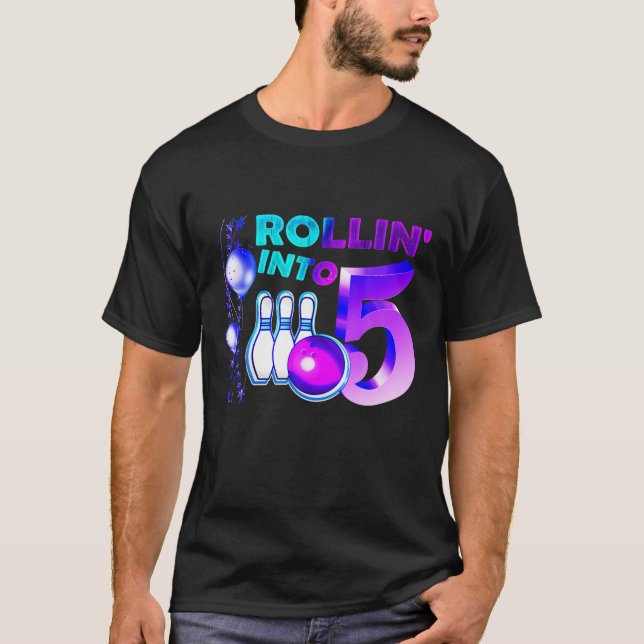 T-shirt Bowling Anniversaire 5E Rollin Dans 5 Ans (Devant)