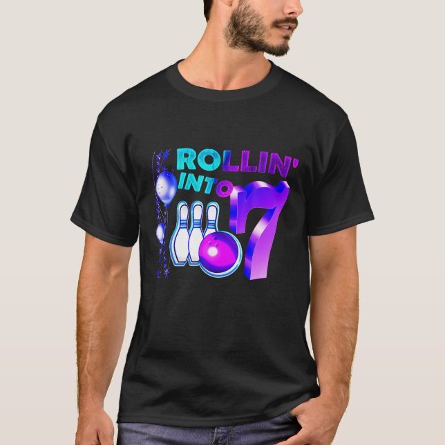 T-shirt Bowling Anniversaire 7E Rollin Dans 7 Ans (Devant)