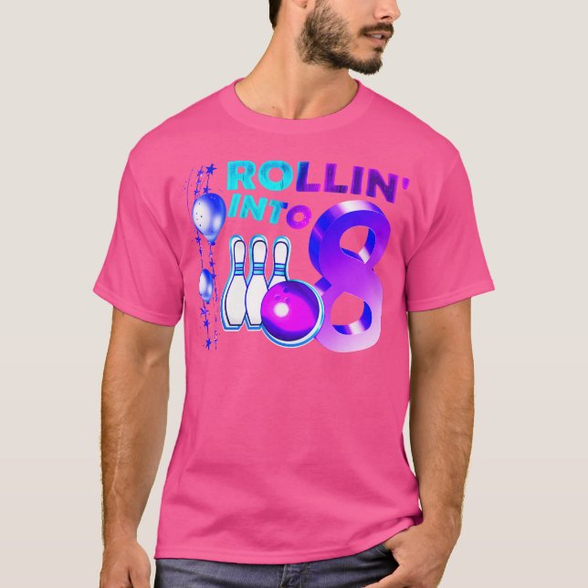 T-shirt Bowling Anniversaire 8E Rollin Dans 8 Ans (Devant)