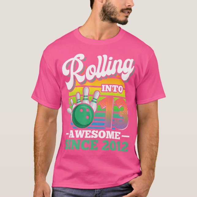 T-shirt Bowling Anniversaire Fête En 13 Ans 13E (Devant)