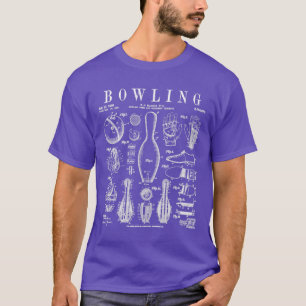 T-shirt Bowling Ball Bowler Retro Brevet Vintage Impressio