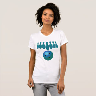 T-shirt Bowling Ball et Pins Sports amusants