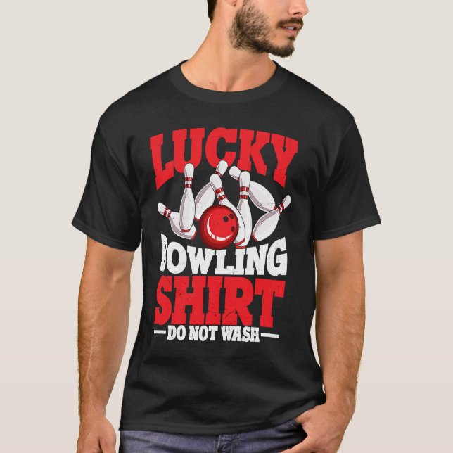 T-shirt Bowling Ball Pin Bowler Strike Bowlin (Devant)