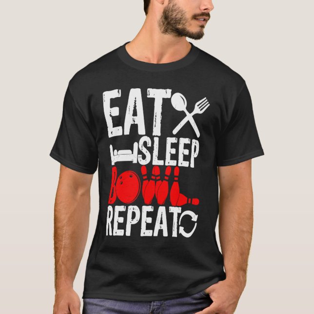 T-shirt Bowling Ball Pin Bowler Strike Team Bowling Alley (Devant)