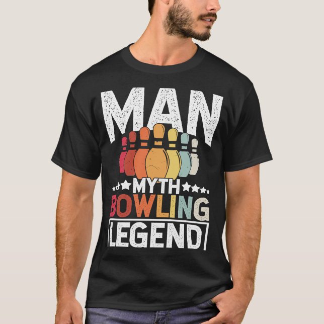 T-shirt Bowling Ball Pin Bowler Strike Team Bowling Alley  (Devant)