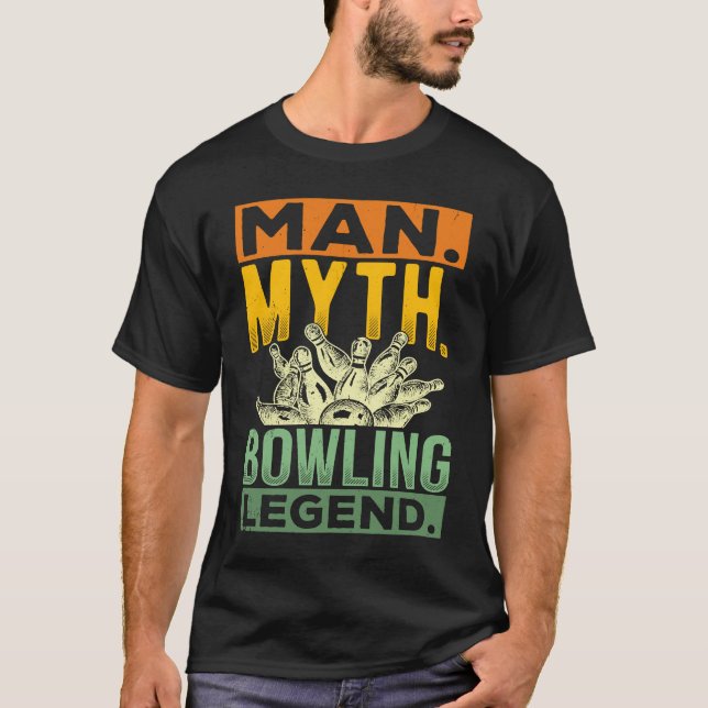 T-shirt Bowling Ball Pin Bowler Strike Team Bowling Alley  (Devant)