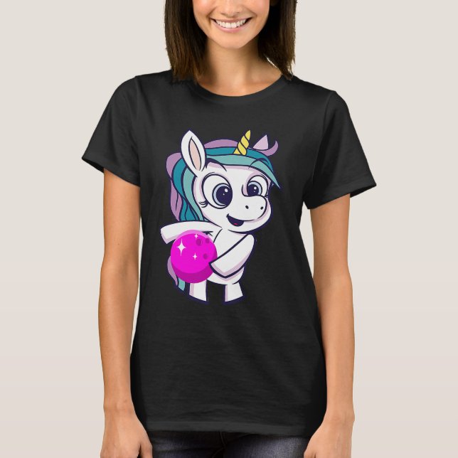 T-shirt Bowling Ball Unicorn Bowling Team Strike Bowler Bo (Devant)