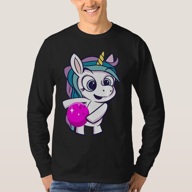 T-shirt Bowling Ball Unicorn Bowling Team Strike Bowler Bo (Devant)