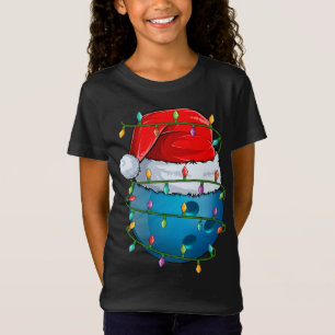 T-Shirt Bowling Ball Xmas Éclairage Santa Hat Bowling Ball