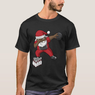 T-shirt Bowling Black African American Santa Claus Bowler