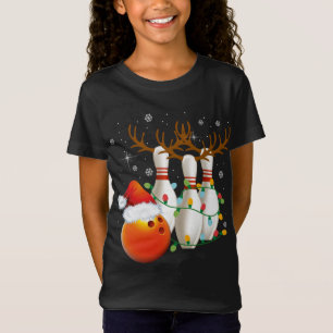 T-Shirt Bowling Cadeaux Noël Bowling Santa Hat Christma