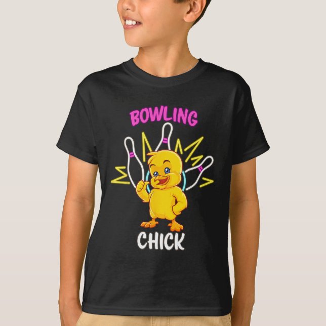T-shirt Bowling Chick Funny Chicken Sports Athlète (Devant)