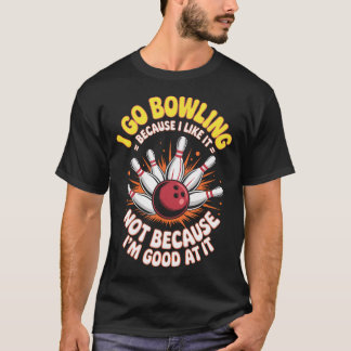 T-shirt Bowling Circulaire Rétro Avec Joueur de Quilles Hu