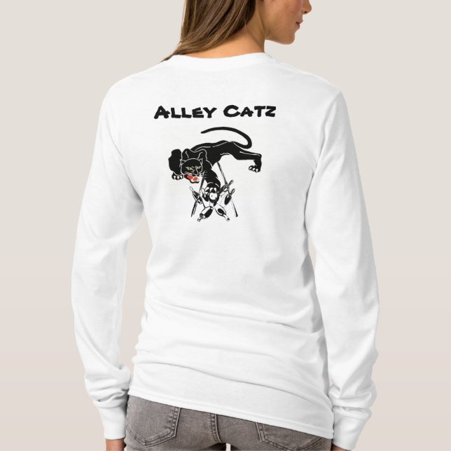 T-shirt Bowling de chat noir de Catz d'allée de conception (Dos)