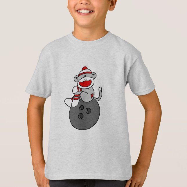 T-shirt Bowling de singe de chaussette (Devant)
