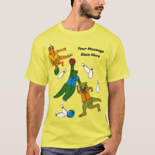 T-shirt Bowling Dinosaures Dessins de bowling Personnalisé