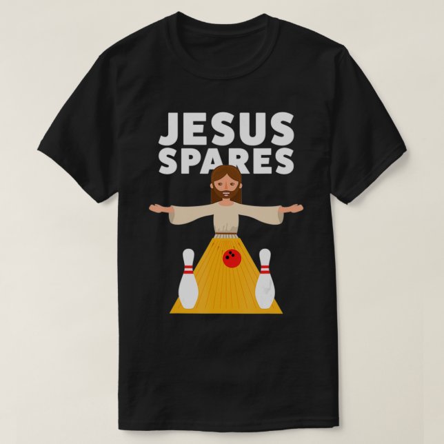 T-shirt Bowling drôle Jesus Spares T (Design devant)