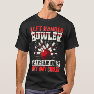 T-shirt Bowling drôles pour hommes femmes Bowler gaucher f
