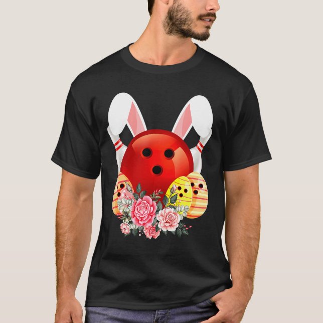 T-shirt Bowling Easter Bunny Egg 2020 Fleurs de lapin Pasc (Devant)