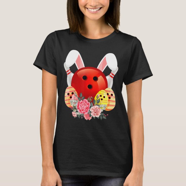 T-shirt Bowling Easter Bunny Egg 2022 Fleurs de lapin Pasc (Devant)