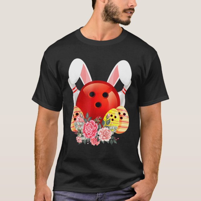 T-shirt Bowling Easter Bunny Egg 2022 Fleurs de lapin Pasc (Devant)