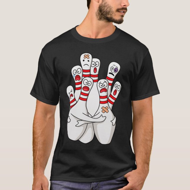 T-shirt Bowling Écarts Pins Drôle Bowler (Devant)