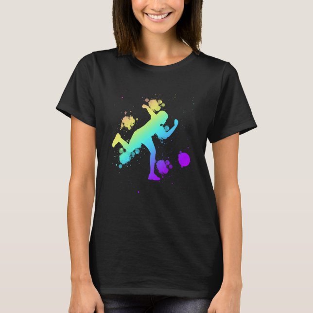 T-shirt Bowling Girl Ball Pin Bowler Strike Team Bowling A (Devant)