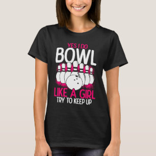 T-shirt Bowling Girl Princess Pin Bowler Fa Bowling