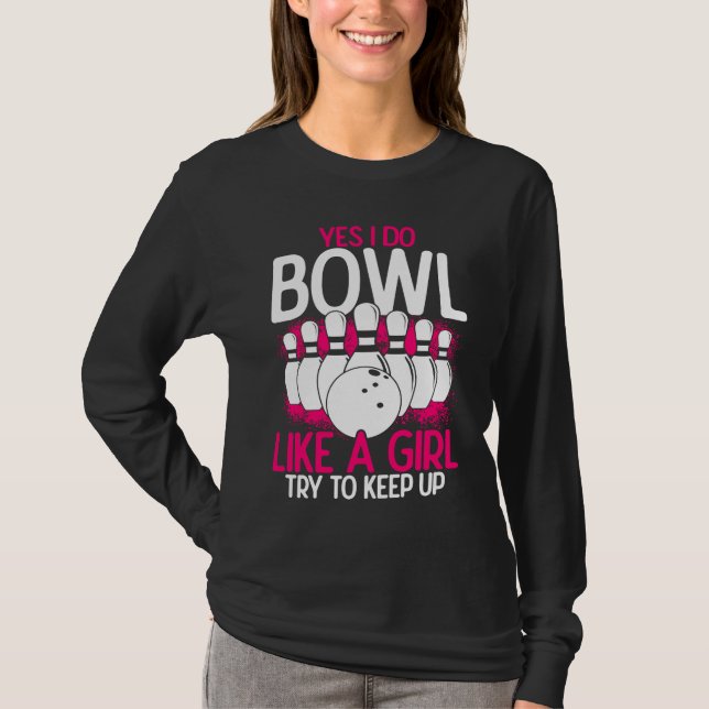 T-shirt Bowling Girl Princess Pin Bowler Strike Bowling Fa (Devant)