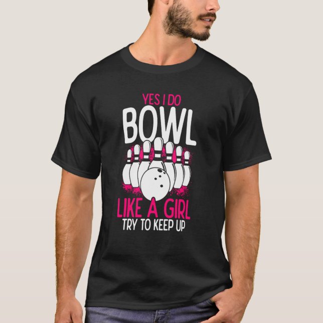 T-shirt Bowling Girl Princess Pin Bowler Strike Bowling Fa (Devant)