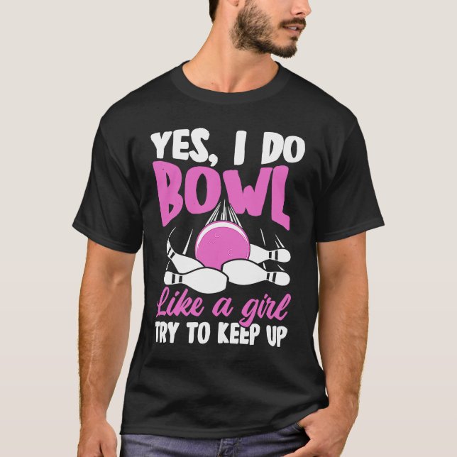 T-shirt Bowling Girl Princess Pin Bowler Strike Bowling Fa (Devant)