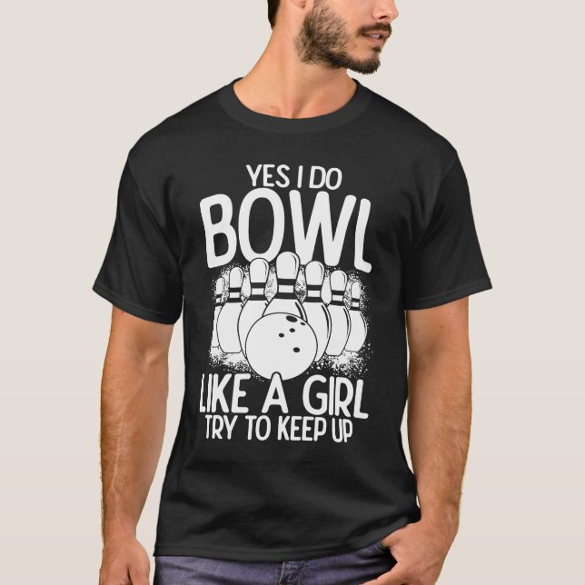 T-shirt Bowling Girl Princess Pin Bowler Strike Bowling Te (Devant)
