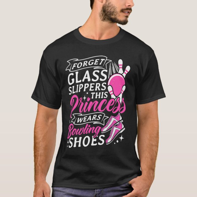 T-shirt Bowling Girl Princess Pin Bowler Strike Bowling Te (Devant)